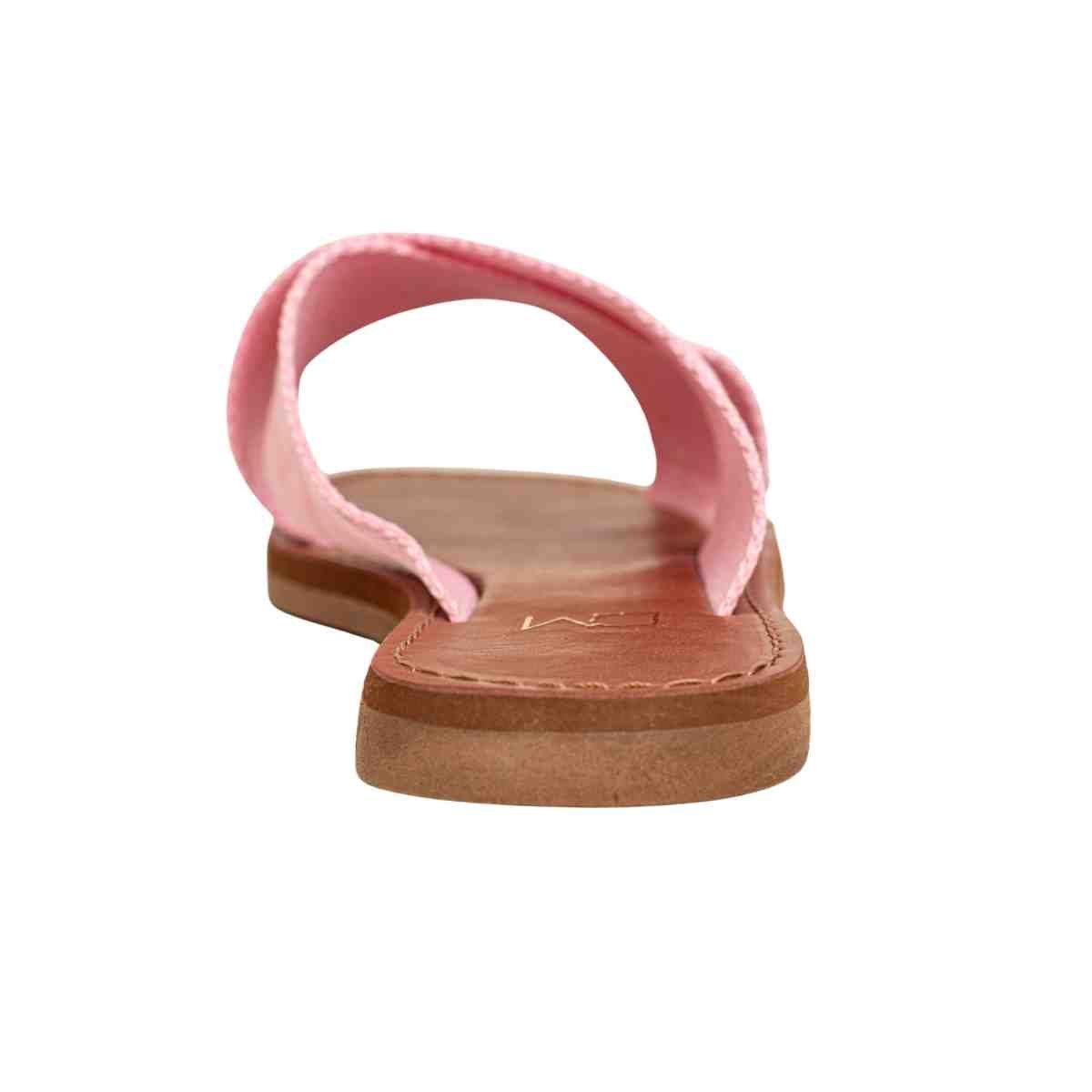 Tamanco Rasteiro Flat Feminino Cruzado Bia Dm Gorgurão Rosa Rosa 4
