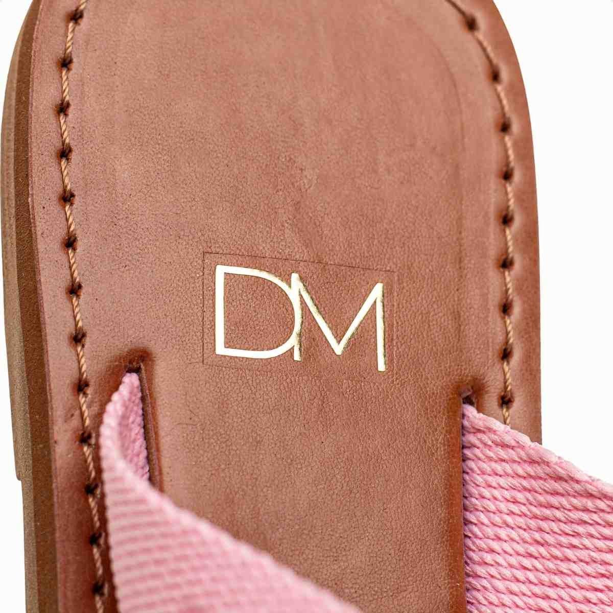 Tamanco Rasteiro Flat Feminino Cruzado Bia Dm Gorgurão Rosa Rosa 7