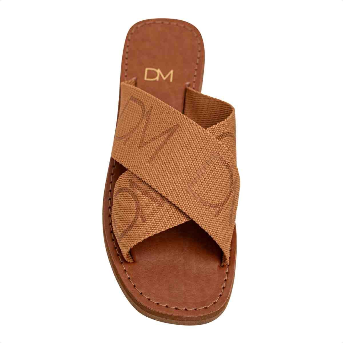 Tamanco Feminino Dm Bia Rasteiro Palha Marrom 6