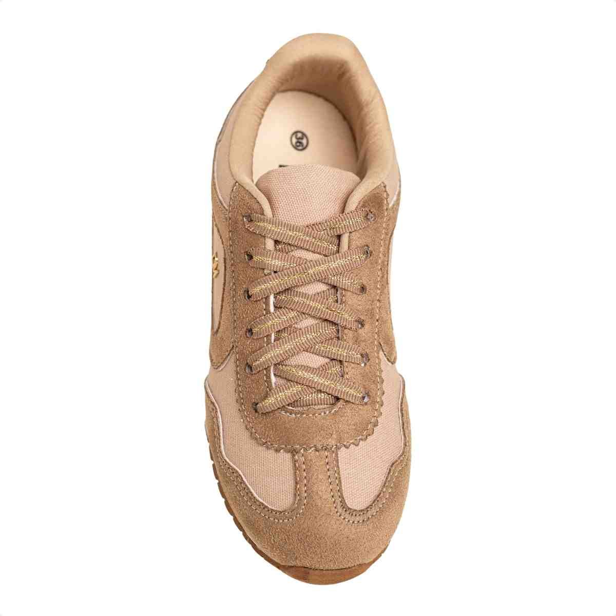 Tênis Moda Casual Feminino Retrô Nina Dm Nude Nude 6