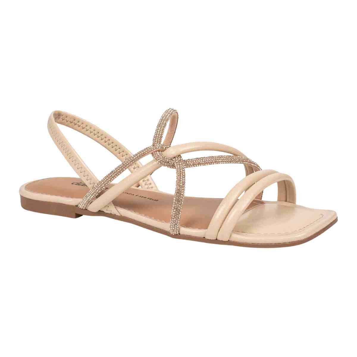 Sandalia Rasteira Feminino Dakota Bege Bege/Rosé 2