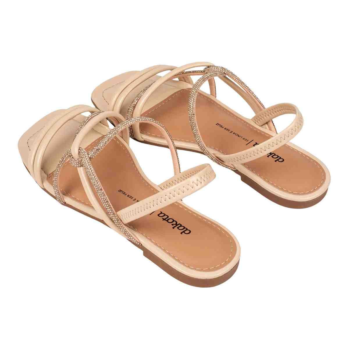 Sandalia Rasteira Feminino Dakota Bege Bege/Rosé 6