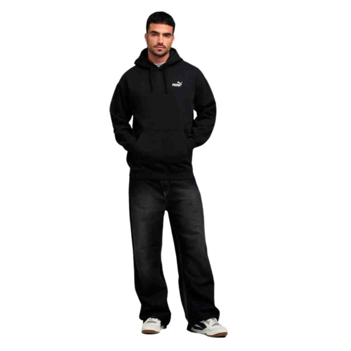 Camiseta Masculina Puma Essesntials Relaxed Small Preta Preto 2