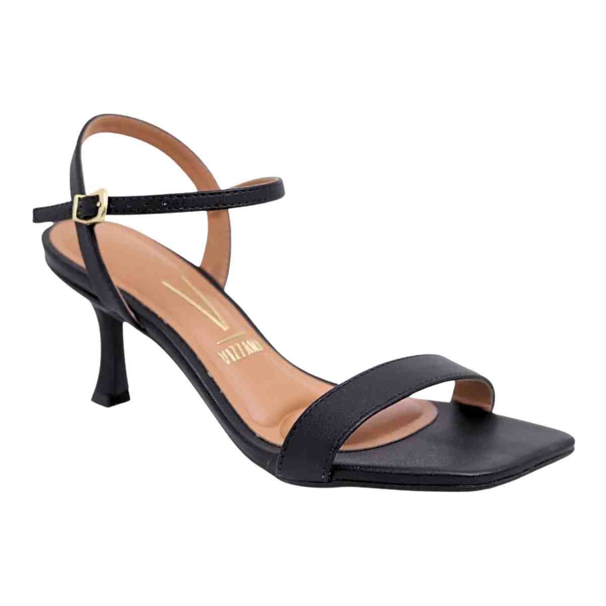 Sandalia Salto Médio Fino Feminino Vizzano Preto Preto 2