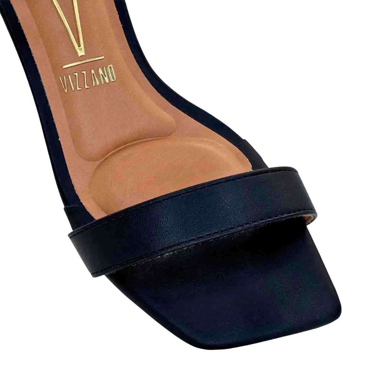 Sandalia Salto Médio Fino Feminino Vizzano Preto Preto 3
