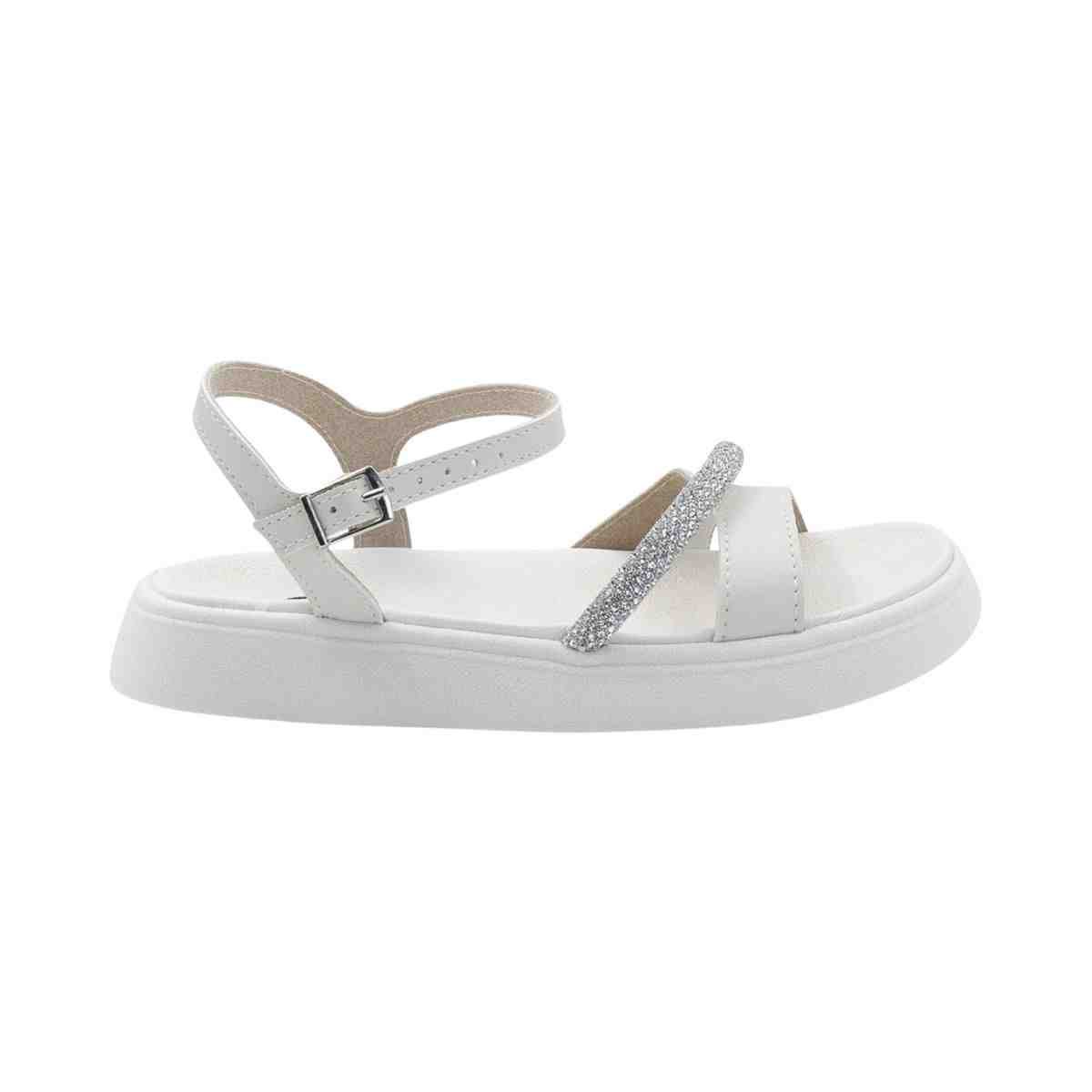 Sandalia Infantil Papete Menina Molekinha Off White Branco 1