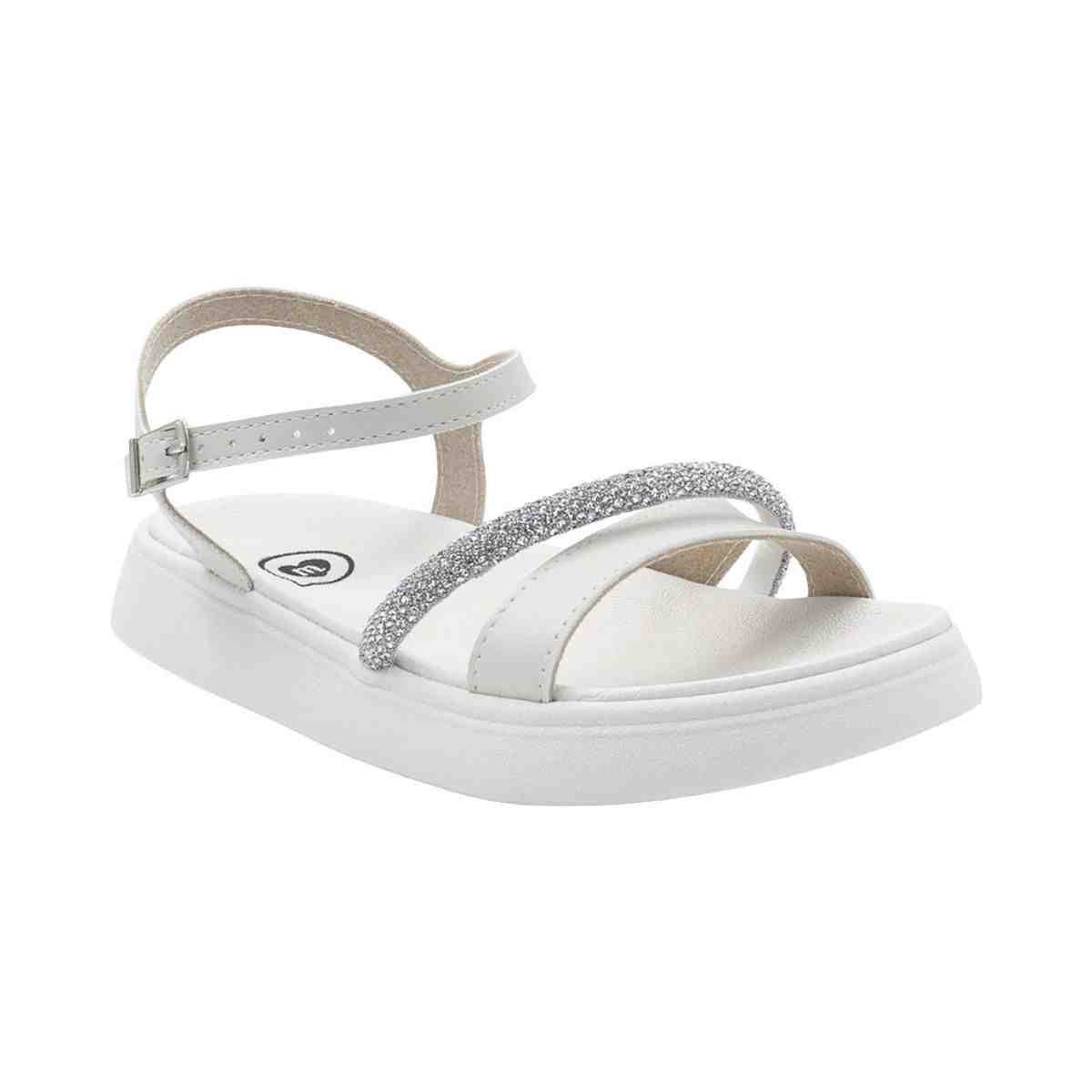 Sandalia Infantil Papete Menina Molekinha Off White Branco 2