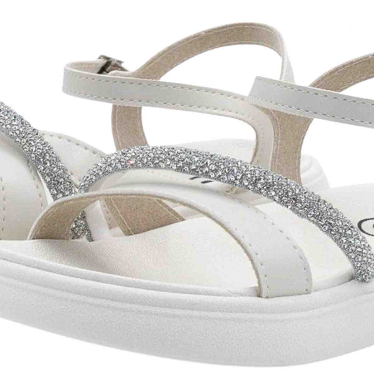 Sandalia Infantil Papete Menina Molekinha Off White Branco 3