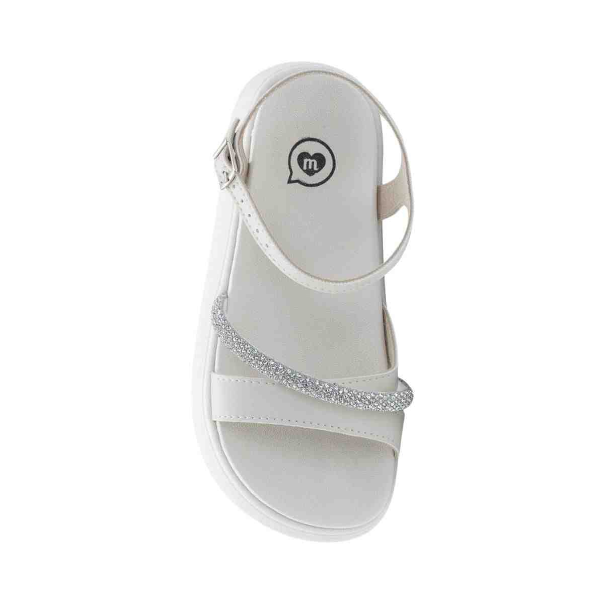 Sandalia Infantil Papete Menina Molekinha Off White Branco 5