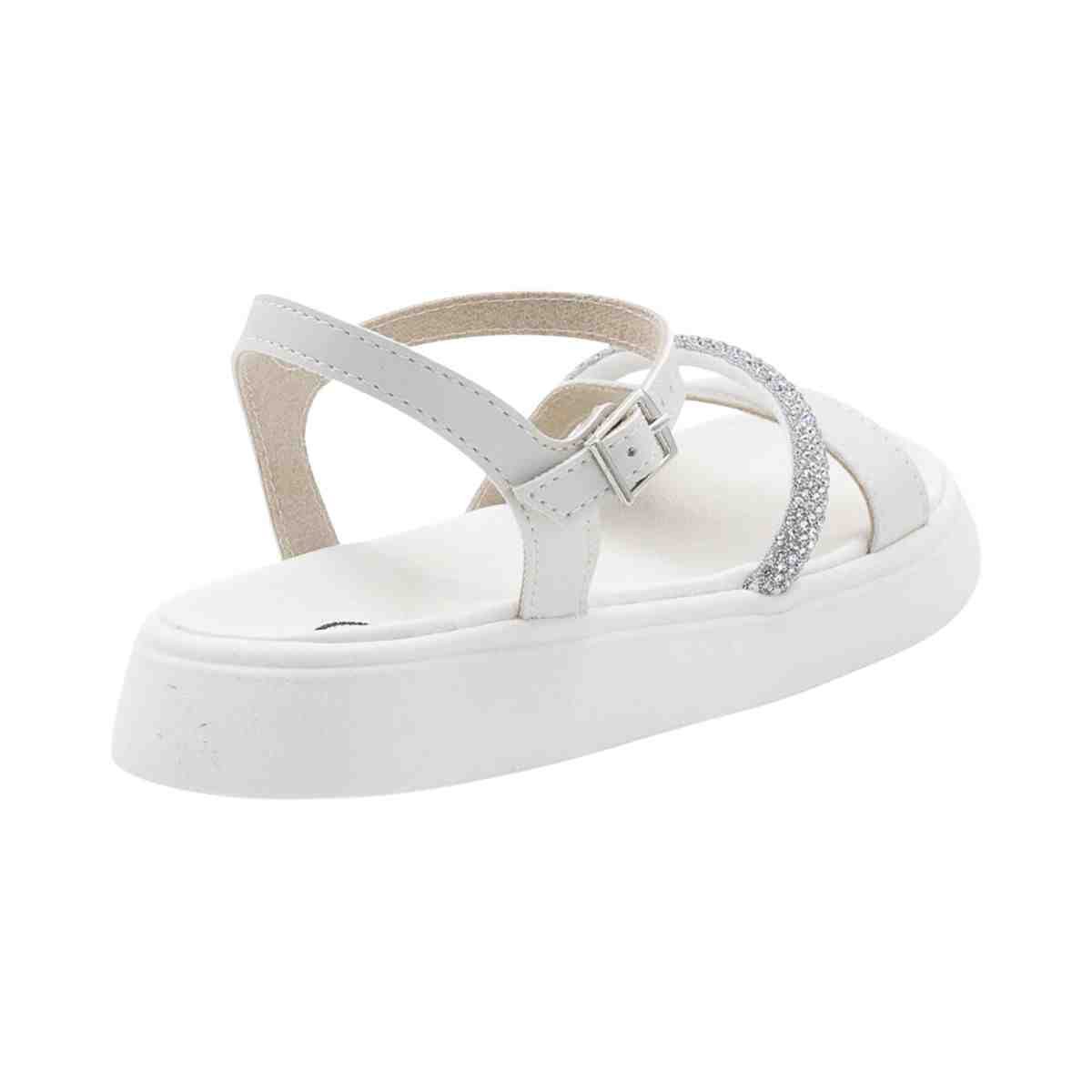 Sandalia Infantil Papete Menina Molekinha Off White Branco 6