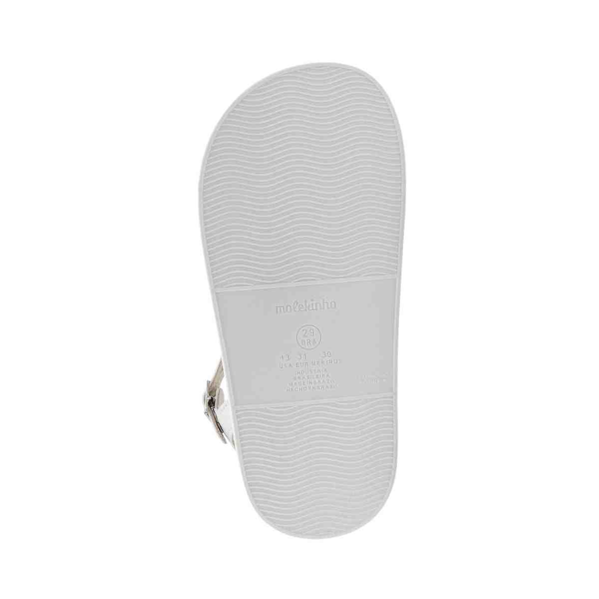 Sandalia Infantil Papete Menina Molekinha Off White Branco 7
