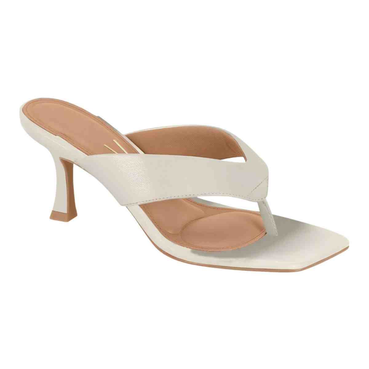 Tamanco Salto Médio Fino Feminino Vizzano Branco Off Branco 2