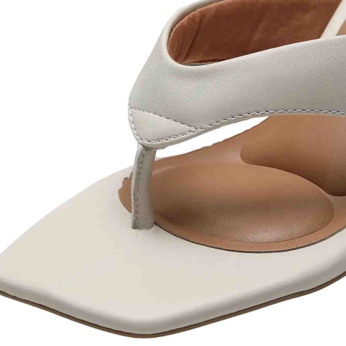 Tamanco Salto Médio Fino Feminino Vizzano Branco Off Branco 3