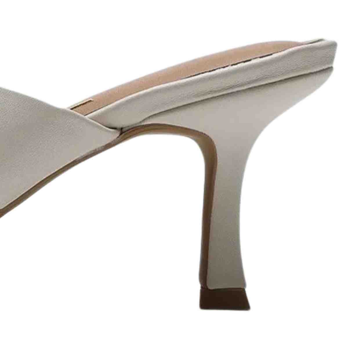 Tamanco Salto Médio Fino Feminino Vizzano Branco Off Branco 7