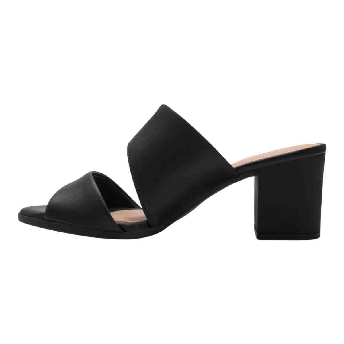 Tamanco Salto Médio Grosso Feminino Ramarim Preto Preto 4