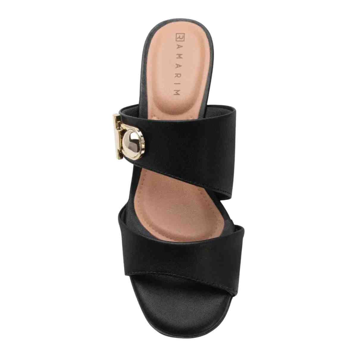 Tamanco Salto Médio Grosso Feminino Ramarim Preto Preto 5