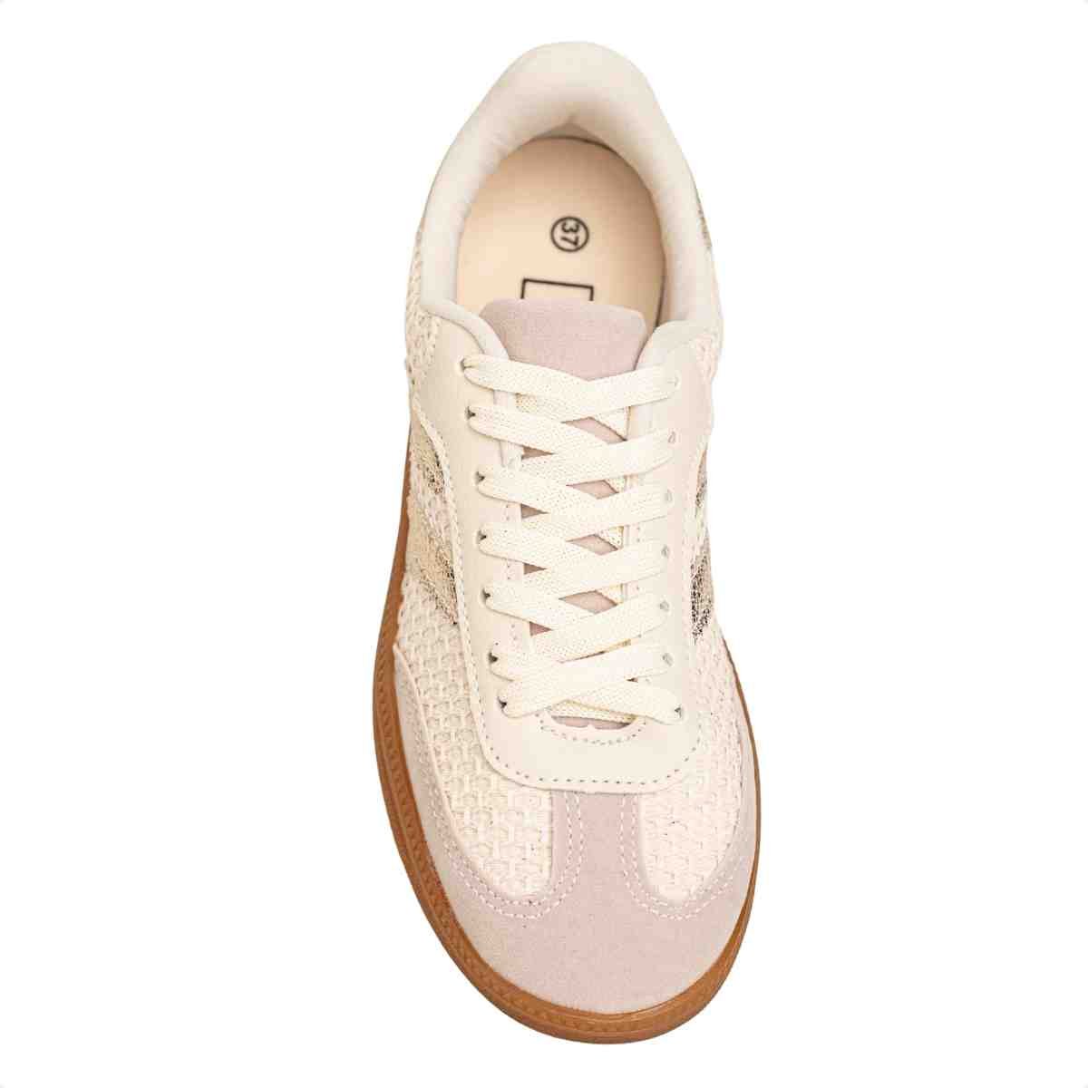 Tênis Moda Casual Feminino Nylon Maitê Dm Off White Branco 6
