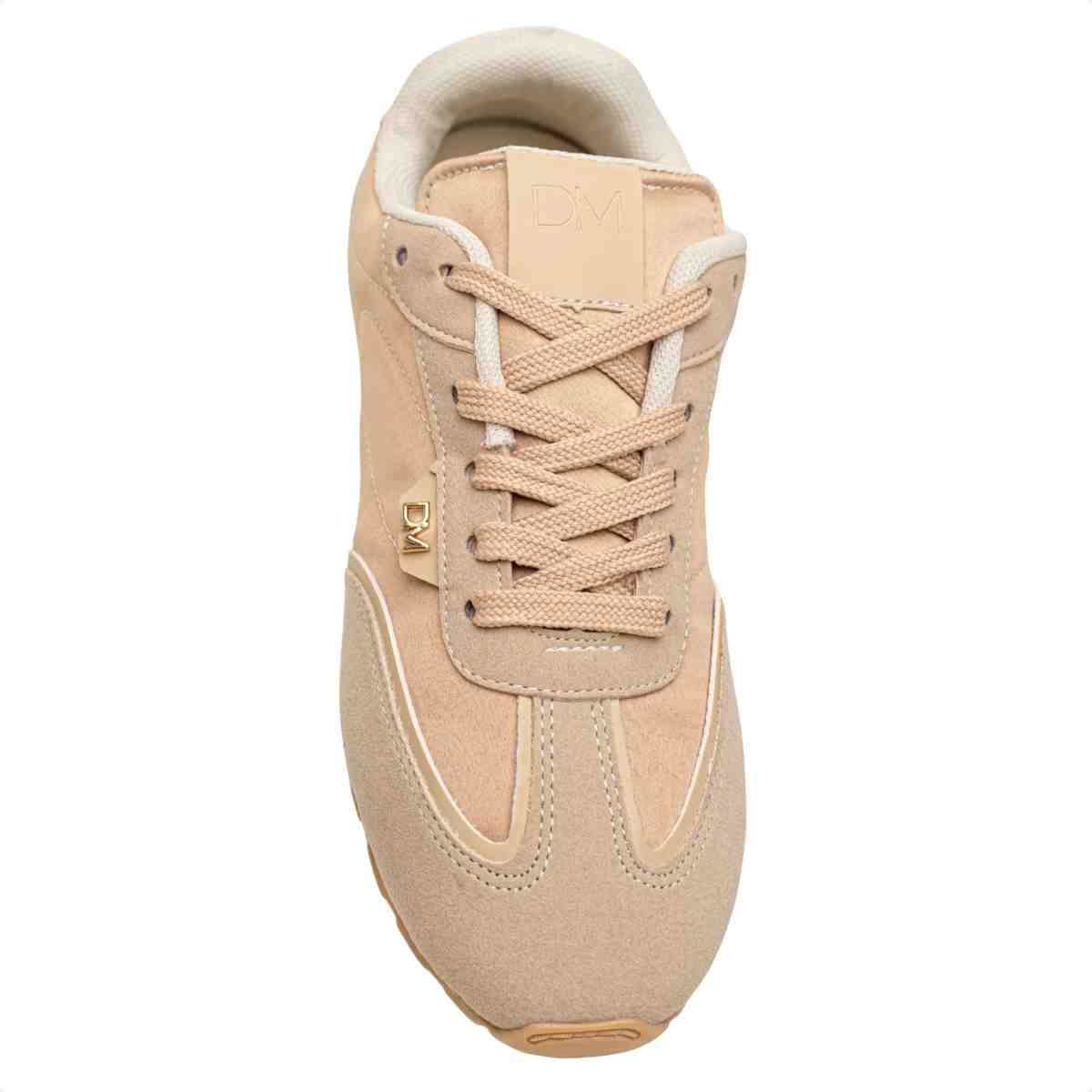 Tênis Chuteira Casual Feminino Dm Pilar Bege Bege 6