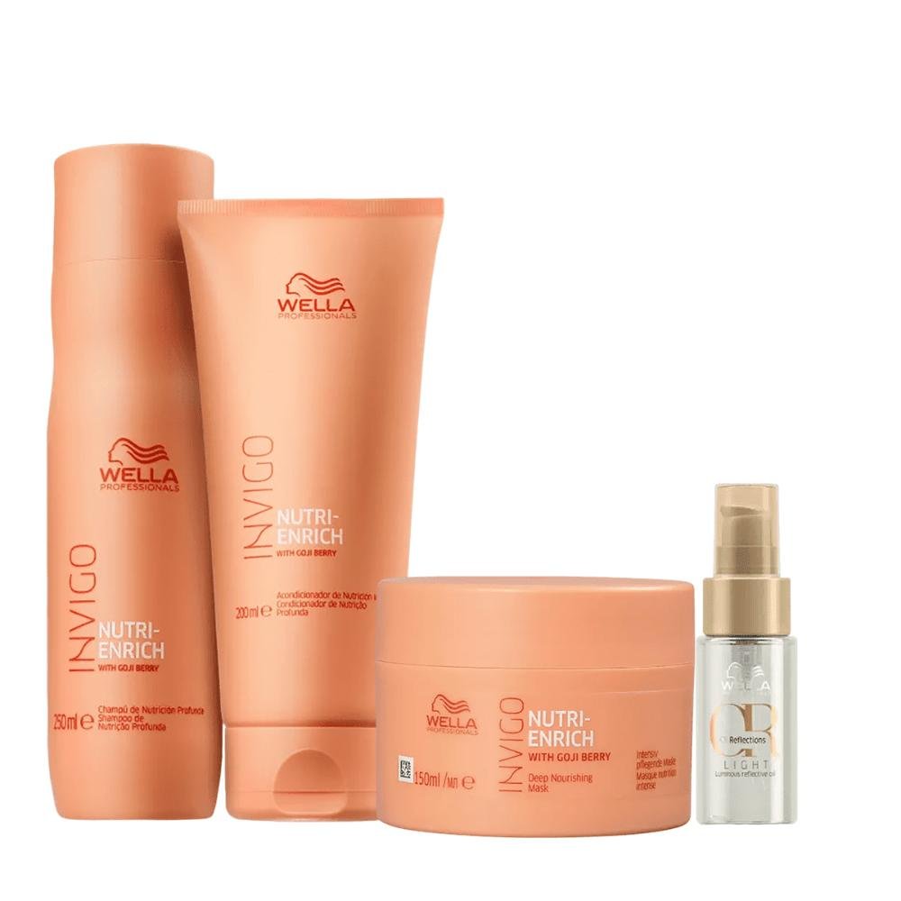 Kit Enrich Shampoo, Condicionador, Máscara e Oil - Wella ÚNICO 10