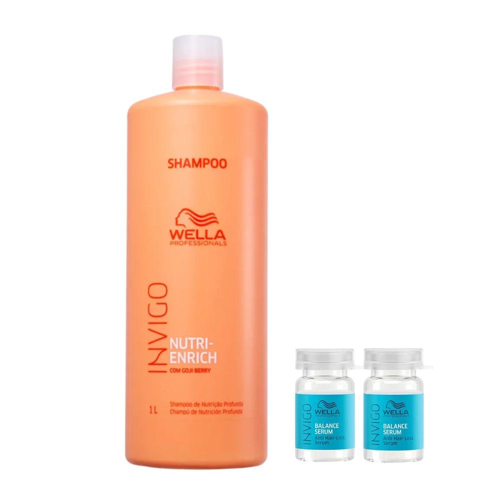 Kit Shampoo Nutri Enrich de 1L e 2 Ampolas 10ml - Wella