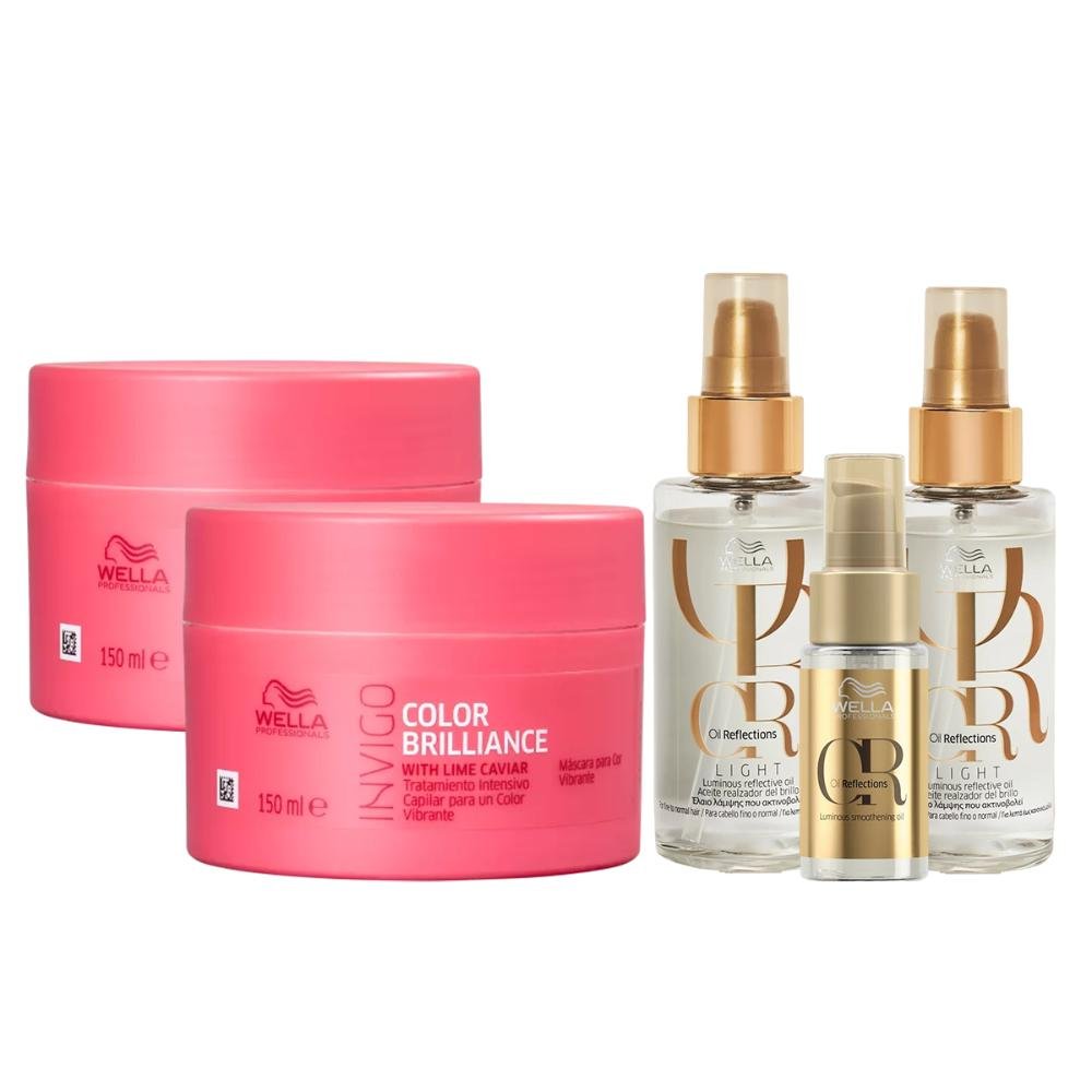 Kit 2 Máscaras, 2 Óleos Oil Reflections 100ml e 30ml - Wella