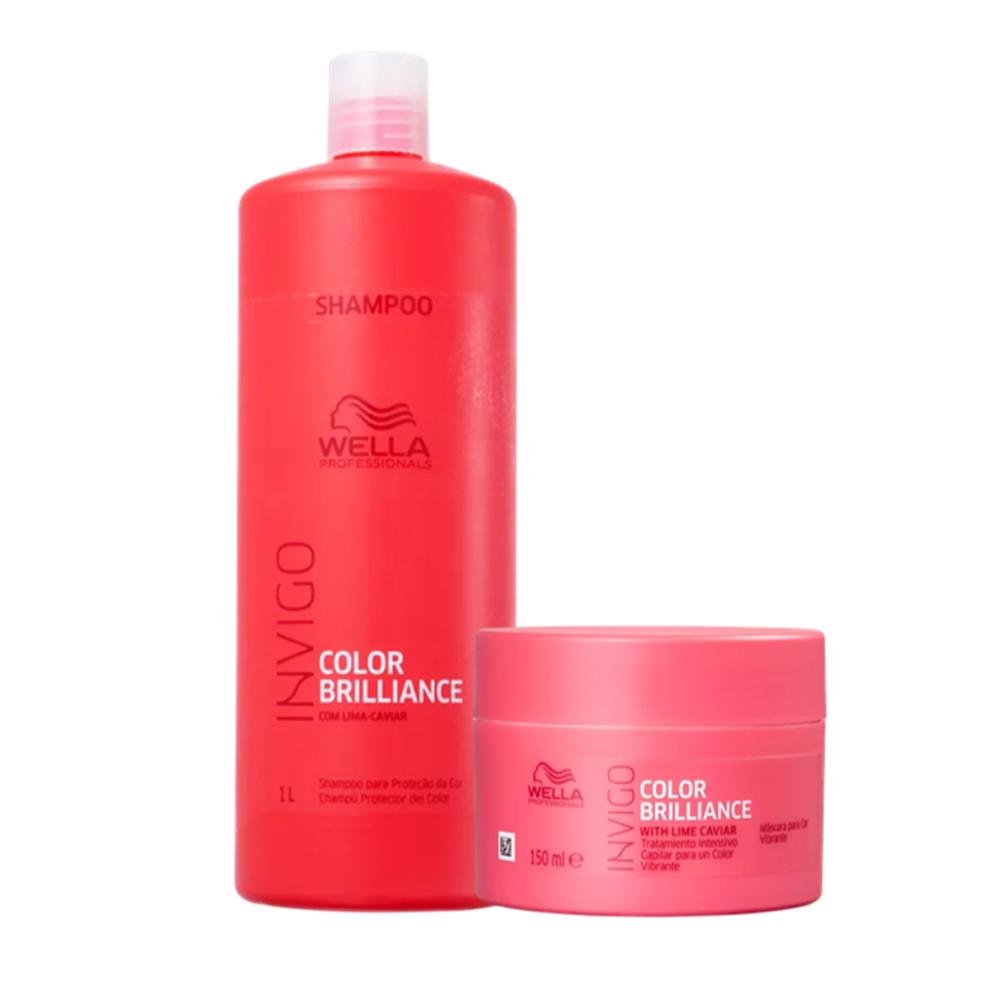 Kit Invigo Brilliance Shampoo, Máscara 150ml - Wella