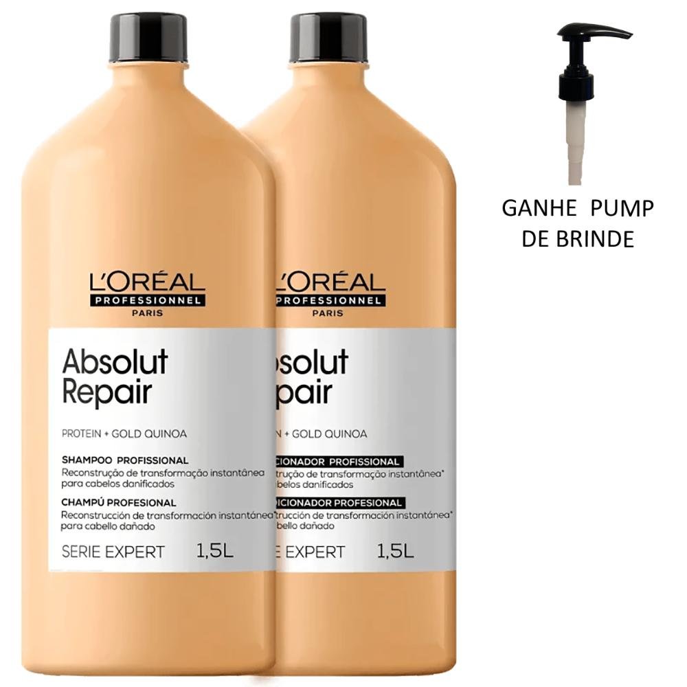 Shampoo e Condicionador Absolut Gold Quinoa1,5l - L'oreal