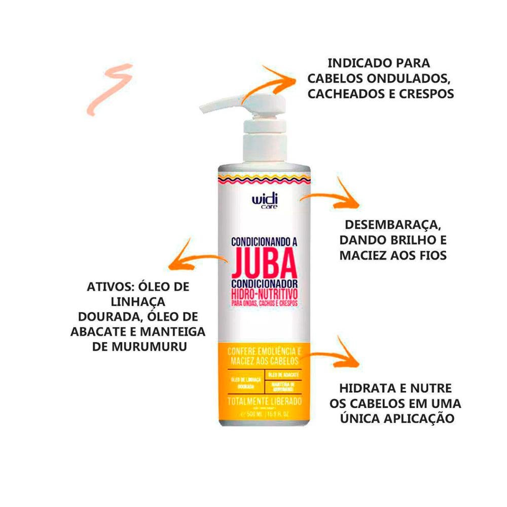 Condicionando a Juba Condicionador Hidro-Nutritivo 500 ml - Widi Care 500ml 3