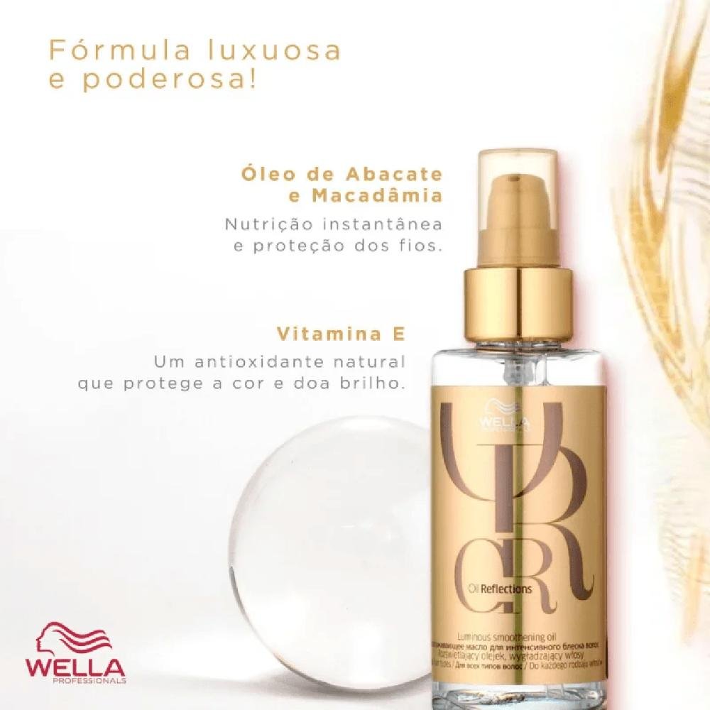 Kit Fusion Shampoo, Máscara & Oil Reflections - Wella ÚNICO 6