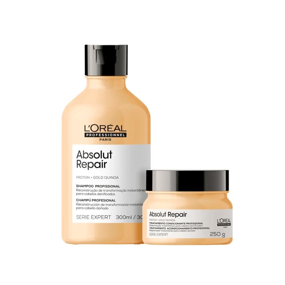 Kit L'Oréal Gold Quinoa Shampoo e Máscara + Ampola ÚNICO 2
