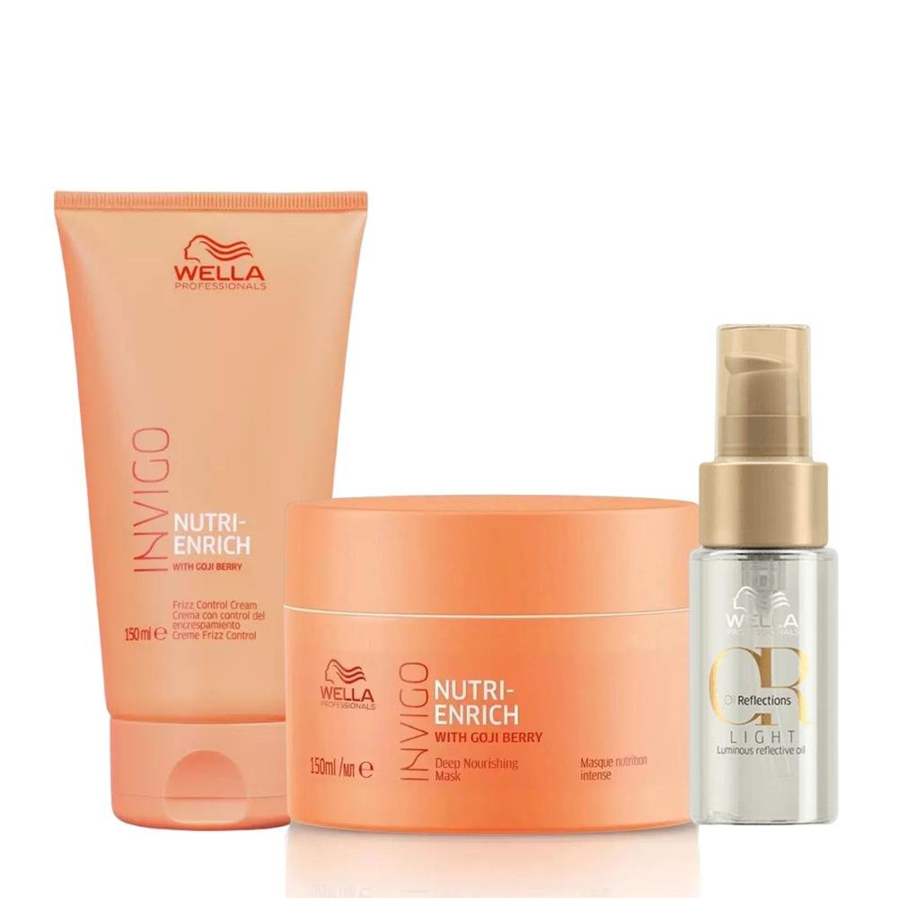 Kit Leave-in Frizz Control Cream, Máscara e Oil Reflections Light