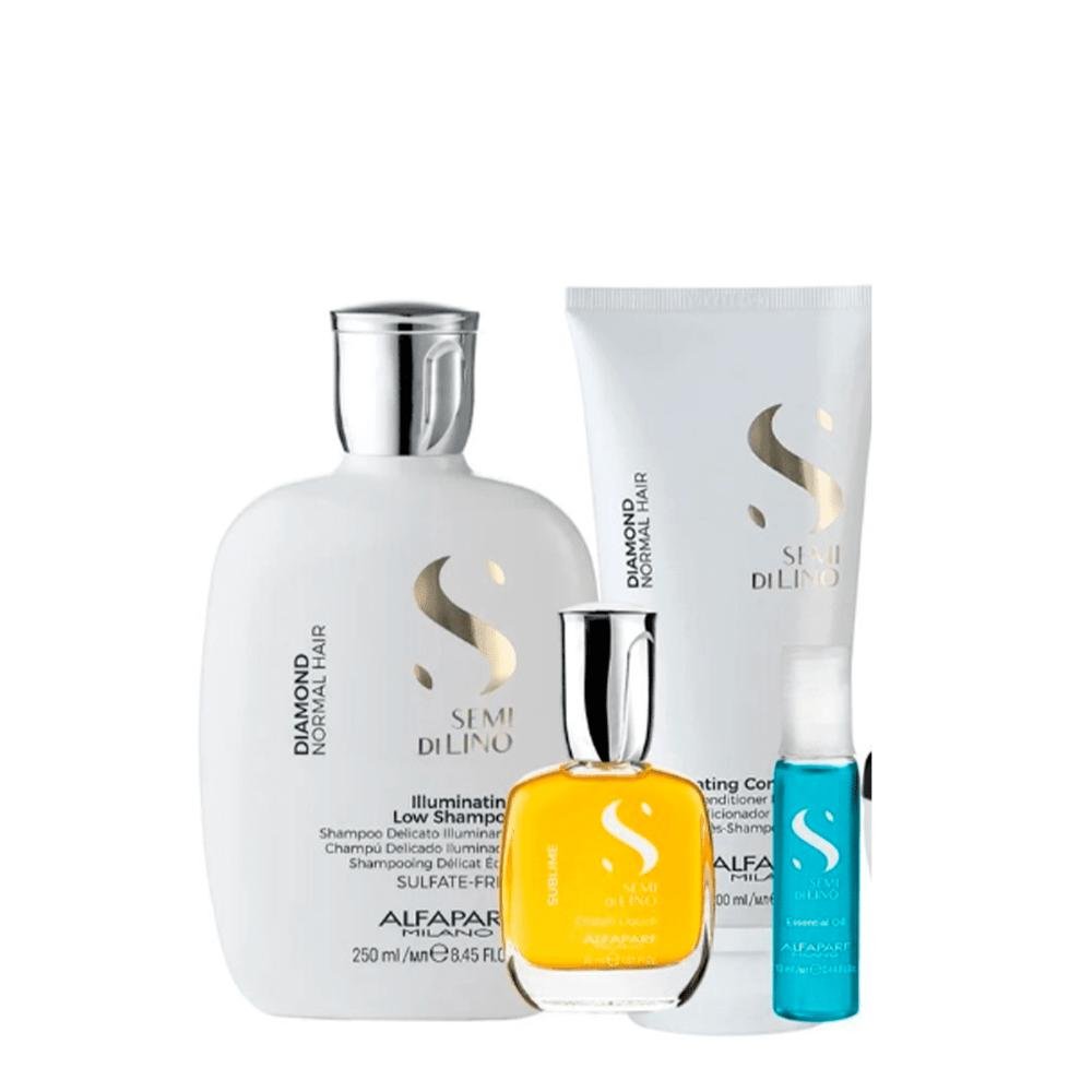 Kit Diamond Shampoo, Condicionador, Cristalli 30ml e Ampola ÚNICO 9