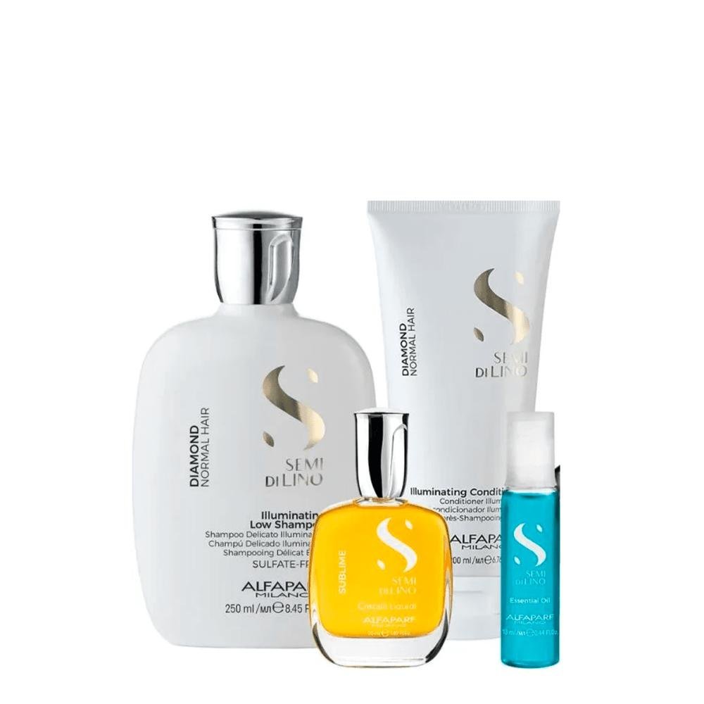 Kit Diamond Shampoo, Condicionador, Cristalli 50ml e Ampola ÚNICO 7