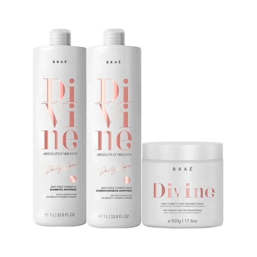 Shampoo e Condicionador 1L + Mascara 500ml BRAÉ Divine ÚNICO 1