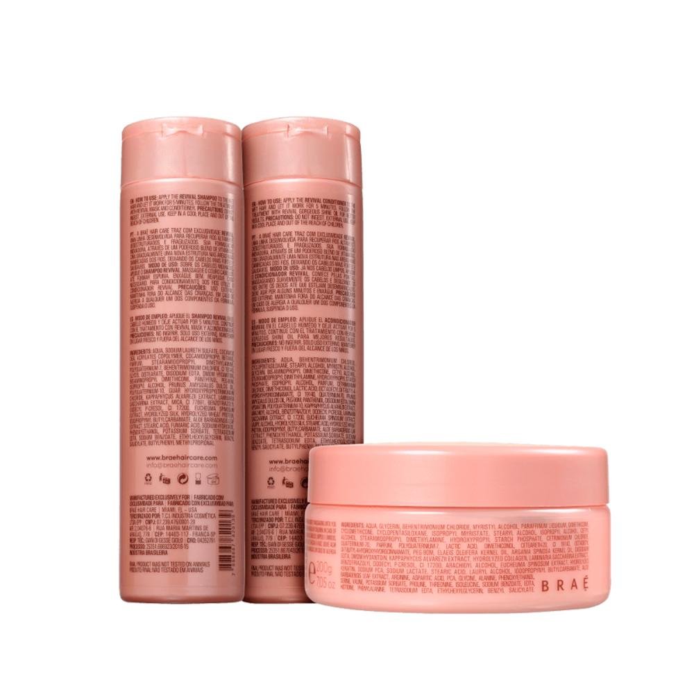 BRAÉ Revival-Kit Shampoo, Condicionador e Mascara Capilar ÚNICO 4