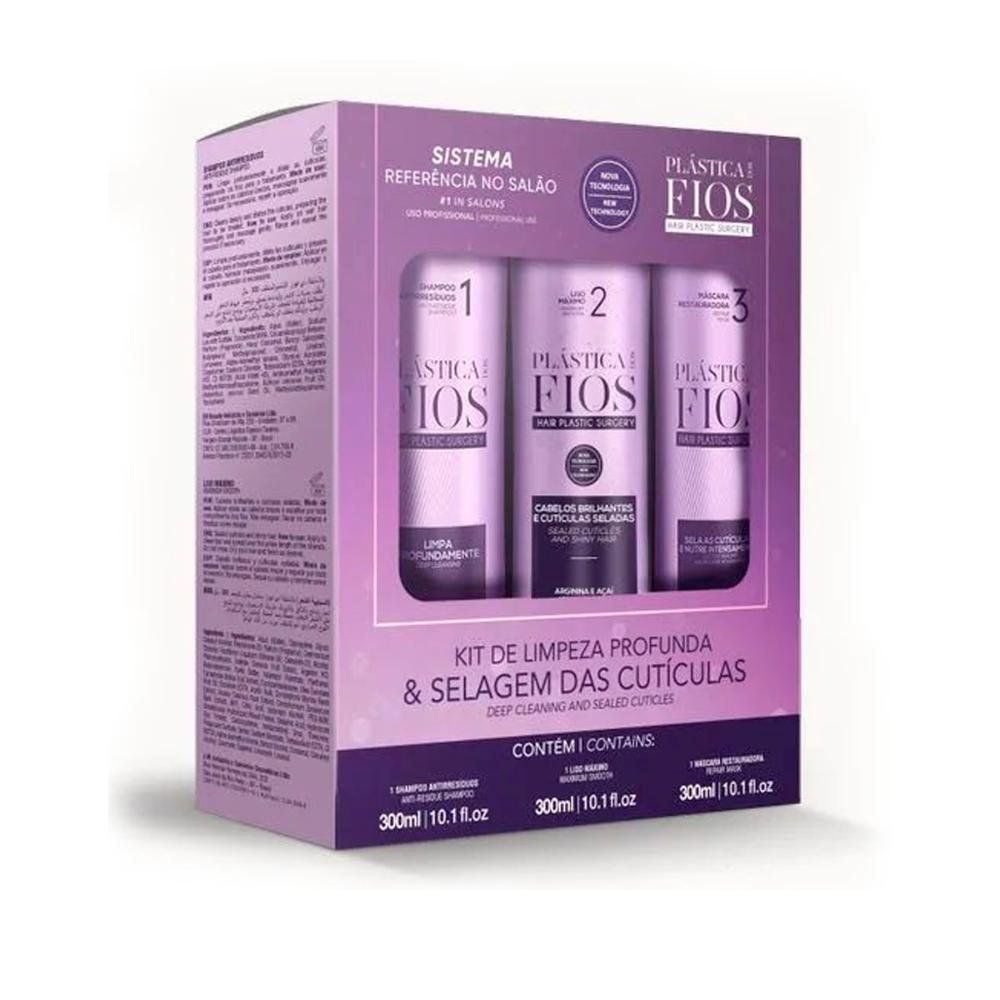 Cadiveu Plástica dos Fios Selagem das Cutículas Kit 3x300ml ÚNICO 1