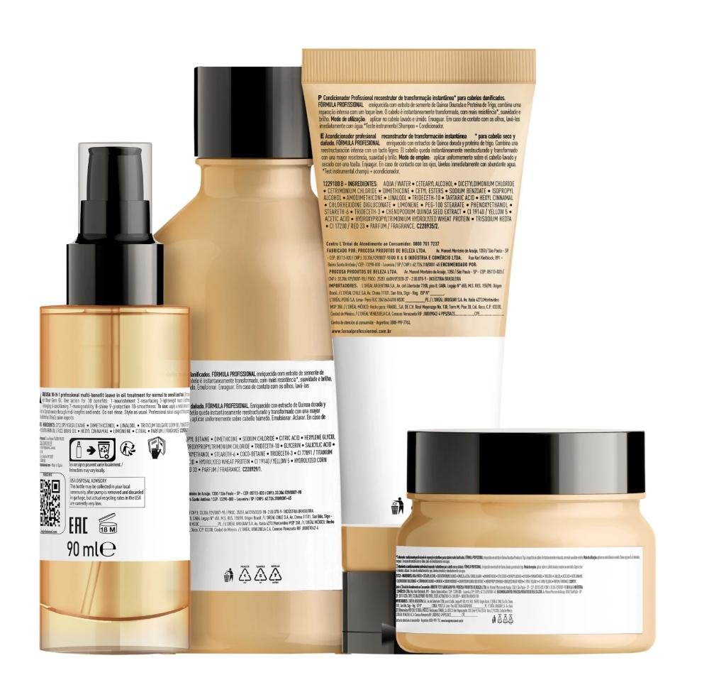 Kit L'Oréal Professionnel Serie Expert Absolut Repair Gold Quinoa + Protein Quarteto ÚNICO 2
