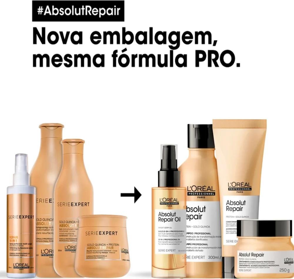 Kit L'Oréal Professionnel Serie Expert Absolut Repair Gold Quinoa + Protein Quarteto ÚNICO 3