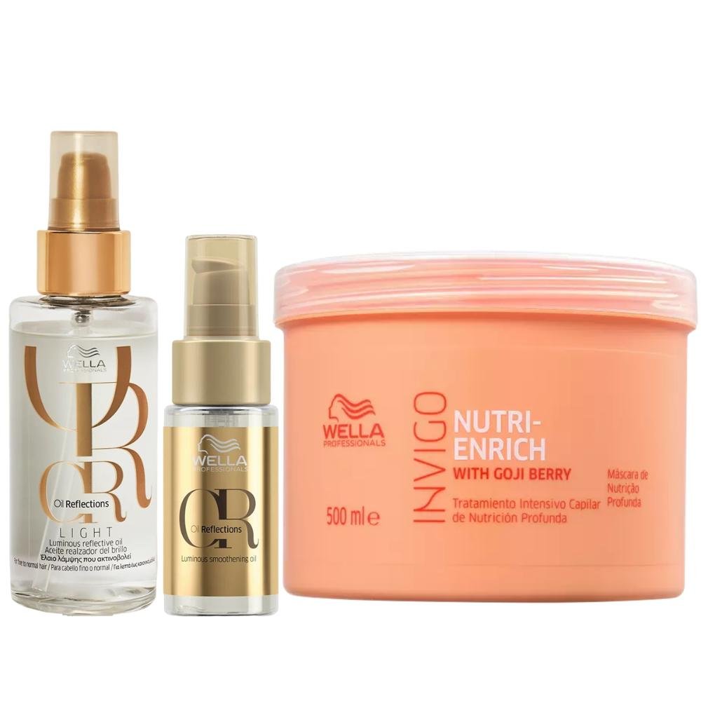Kit Máscara 500ml, Oil Reflections 30ml, e Oil Light 100ml ÚNICO 1