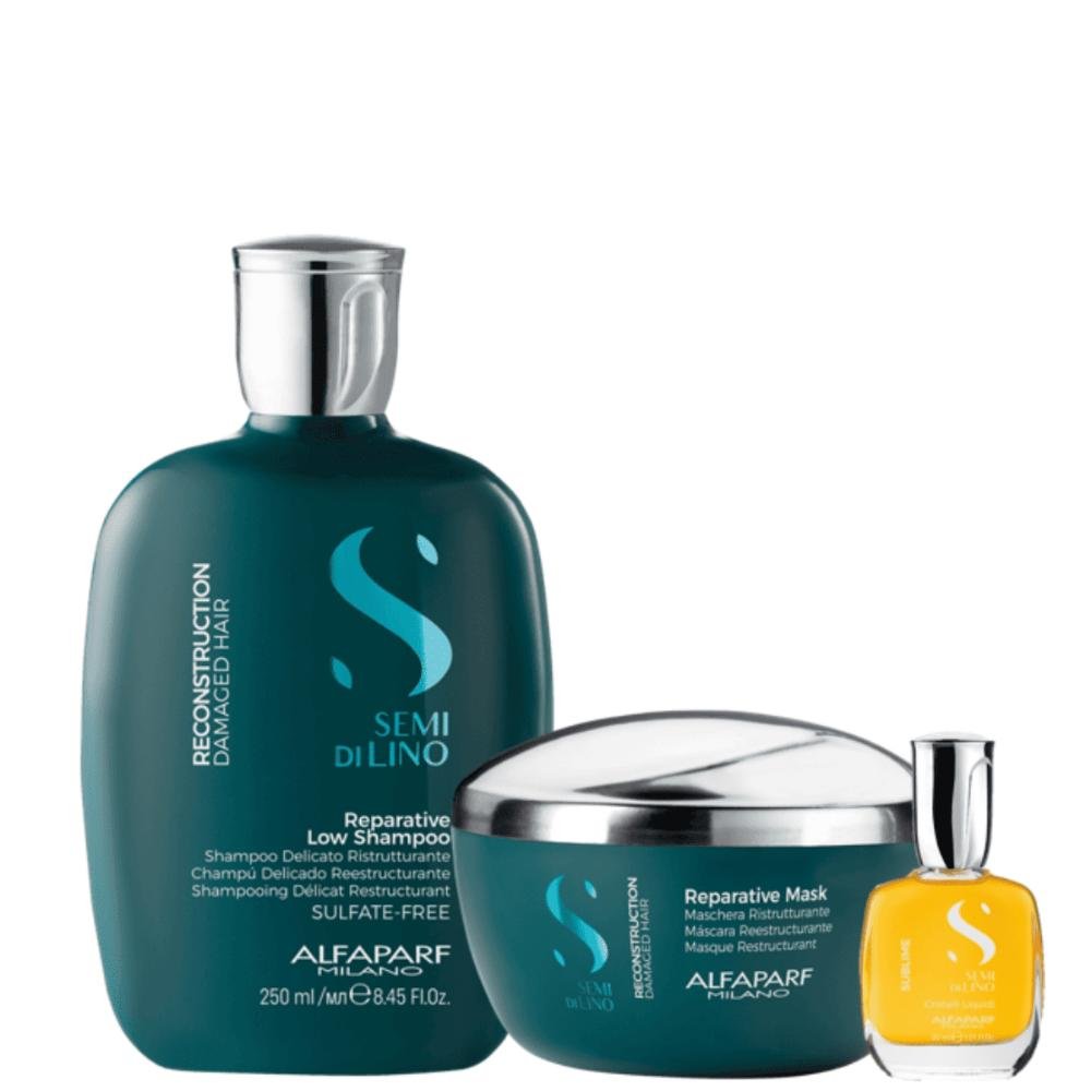 Kit Reconstruction Shamp, Másc e Cristalli Liquid 50 ml - Alfaparf 50ml 2