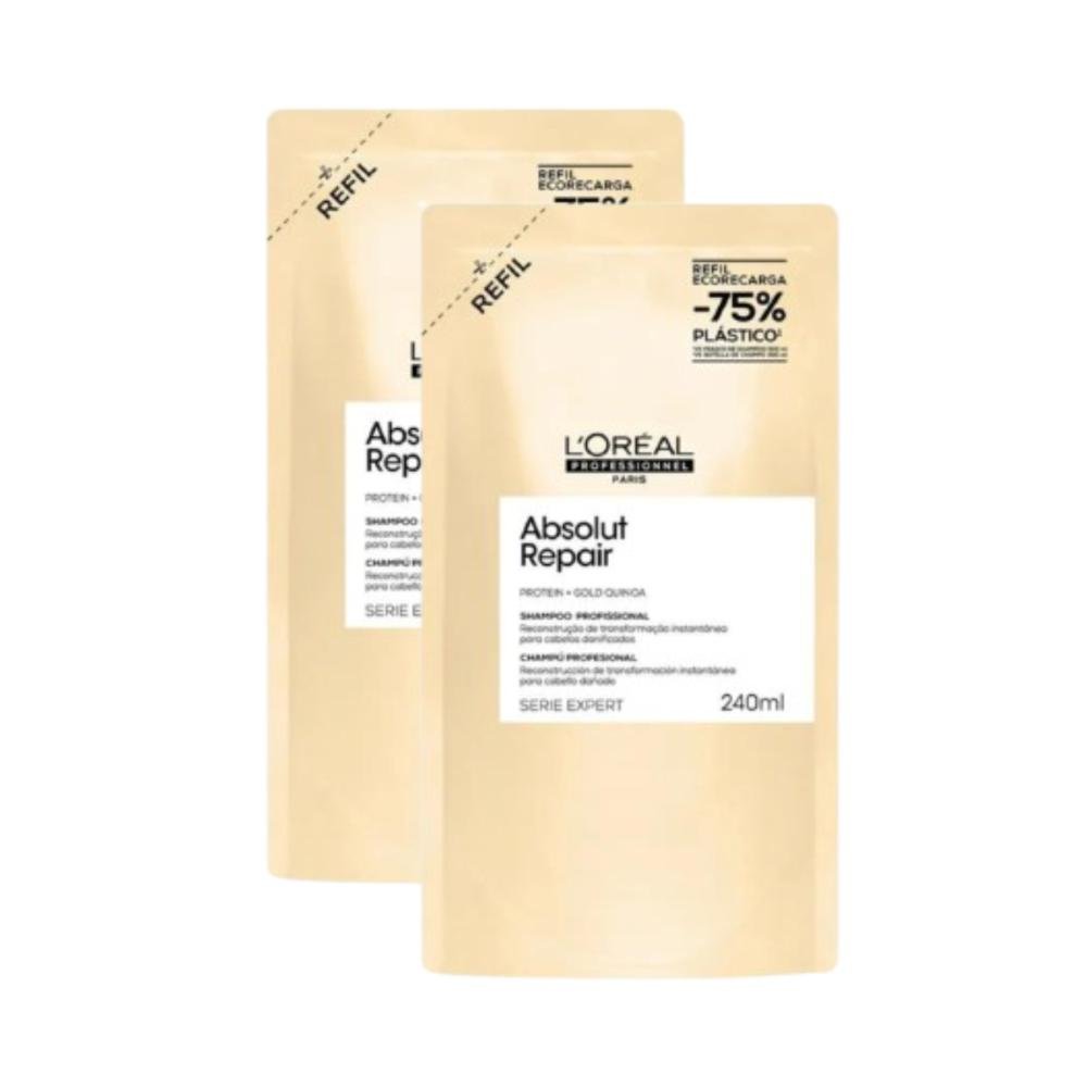 Kit 2 Refis Shampoo Absolut Repair Gold 240ml ÚNICO 4