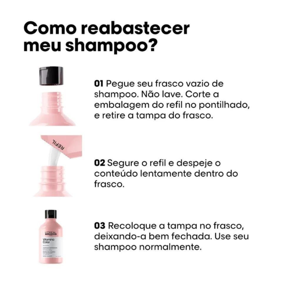 Kit Shampo Vitamino Color 750ml + 3 Refis 240ml ÚNICO 5