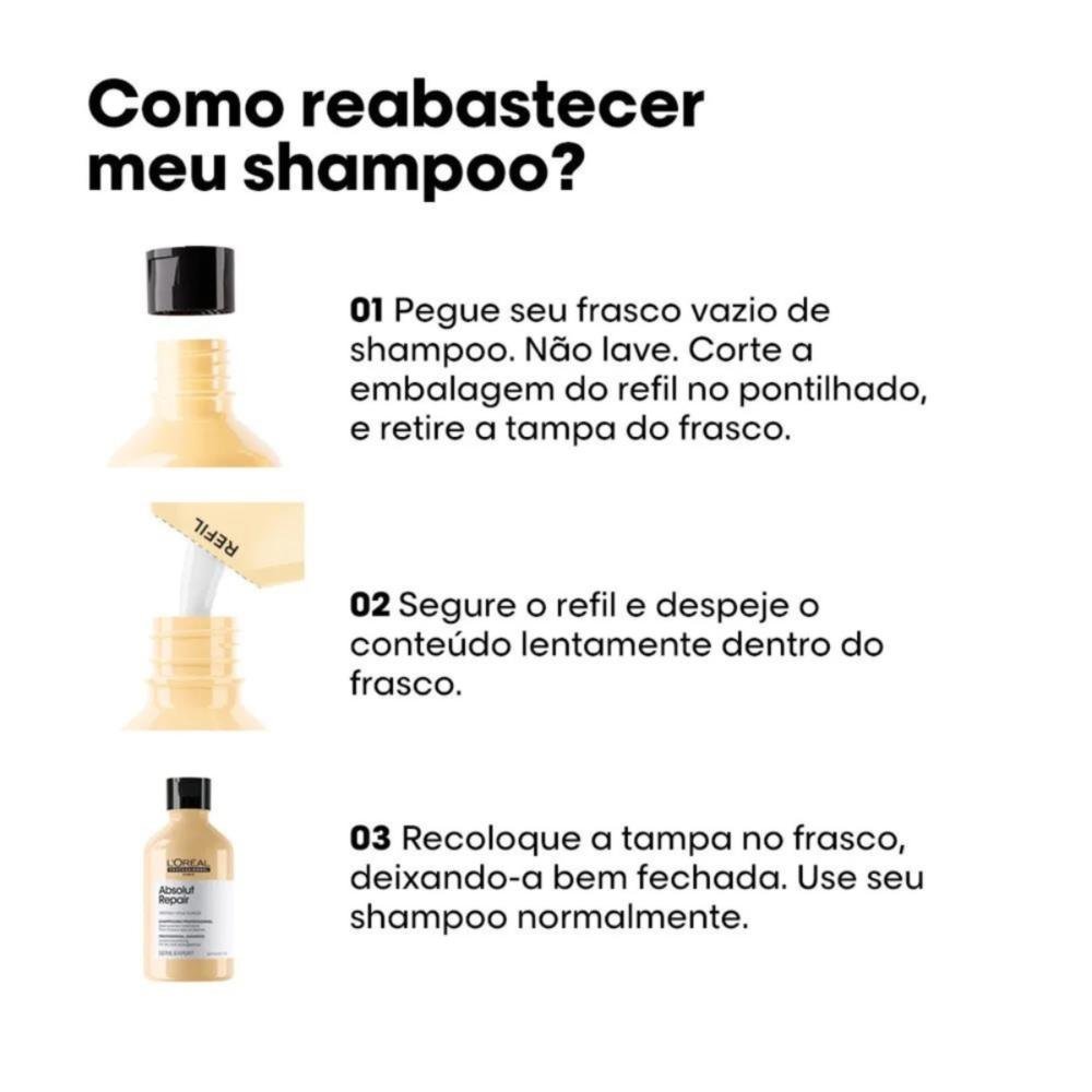 Refil - Shampoo L'Oréal Absolut Repair Gold 240ml 240ml 2