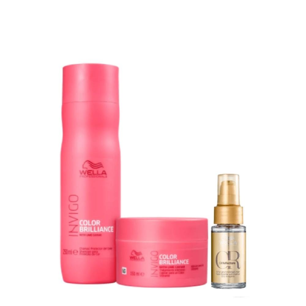 Kit Shampoo, Máscara Brilliance e Oil Reflections - Wella ÚNICO 1