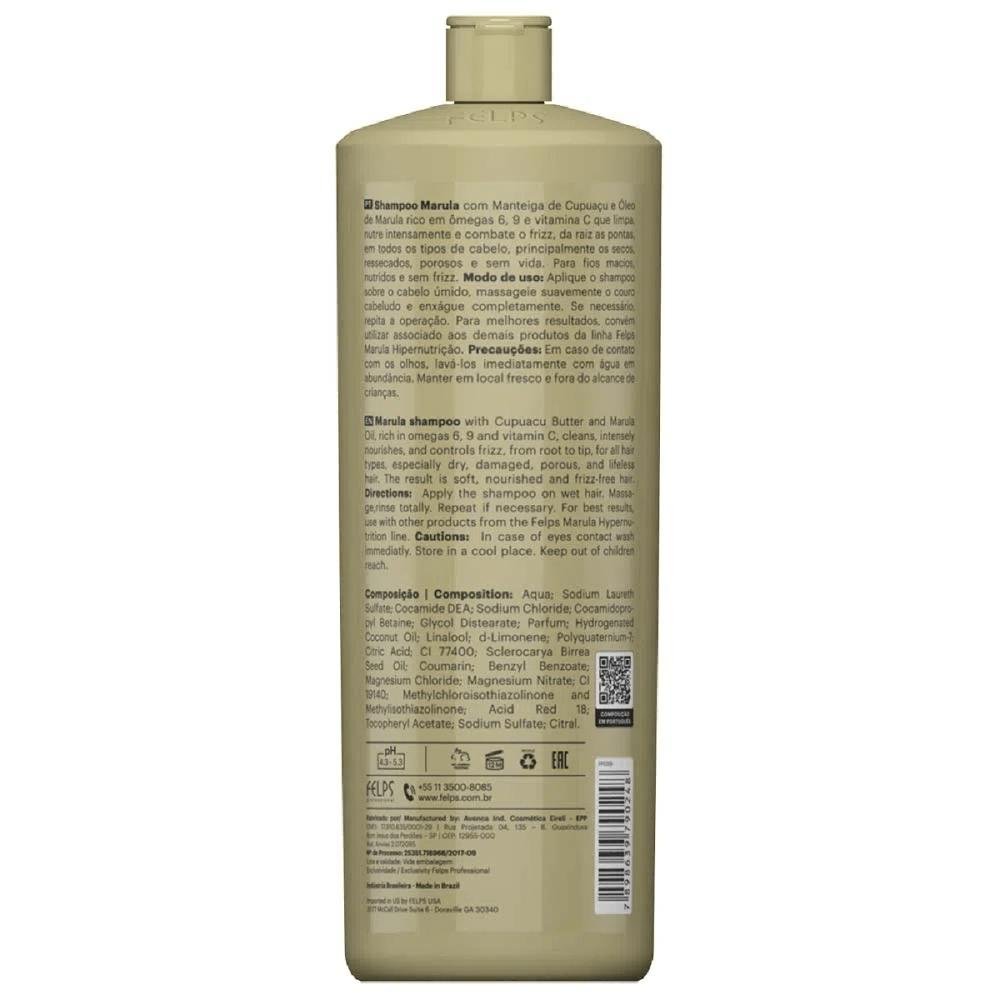 Shampoo Hipernutrição Marula 1L - Felps 1L 2