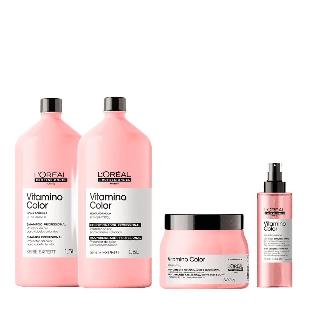 Kit Vitamino Color Shampoo, Cond, Mascara e Leave - L´Oreal ÚNICO 2