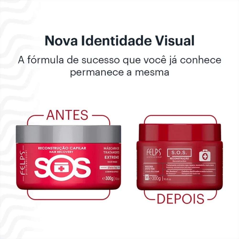 SOS tratamento extremo Máscara capilar de 300g - Felps 300g 8