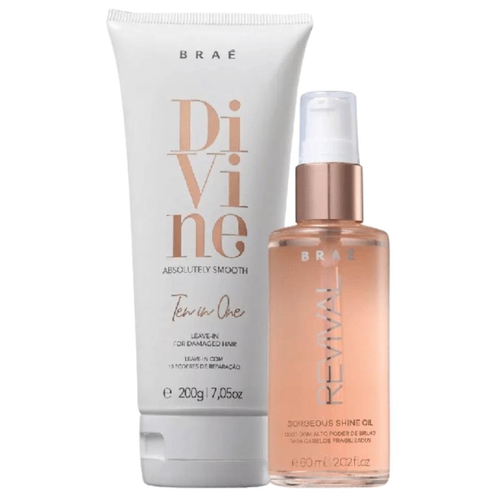 Braé divine leave in ten in one 200g + óleo gorgeous 60ml ÚNICO 2
