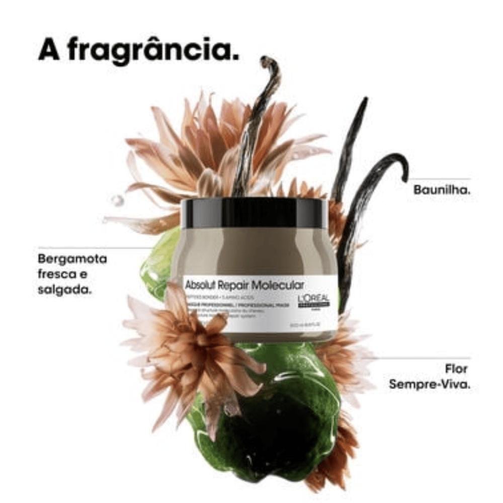 Kit Absolut Repair Molecular Shampoo 300ml e Máscara 500ml - LÓreal ÚNICO 5