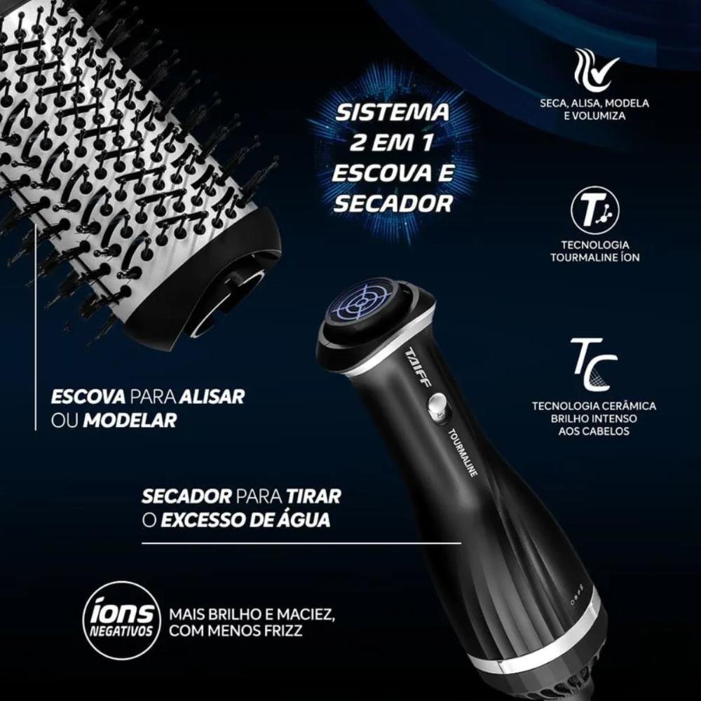 Escova Secadora Taiff Tourmaline 127V 1200W 127V 4
